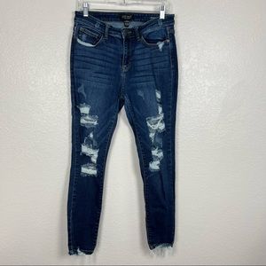 Judy Blue High Rise Skinny Fit Distressed Jeans Womens Size 29